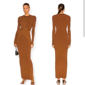 SIR. Josephine Draped Dress Cutout Ribbed Knit Hazel Black Women Size 0/ XS